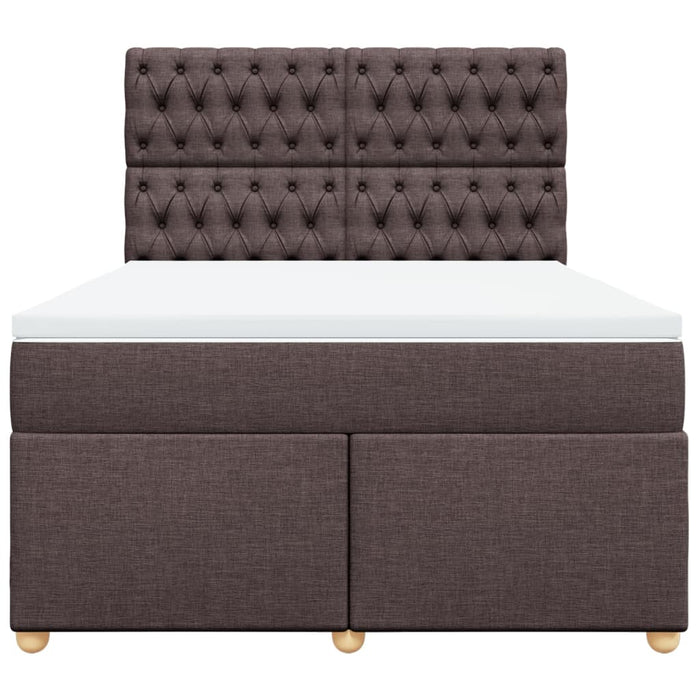 Pat continental cu saltea, maro închis, 140x200 cm, textil - WALTI WALTI