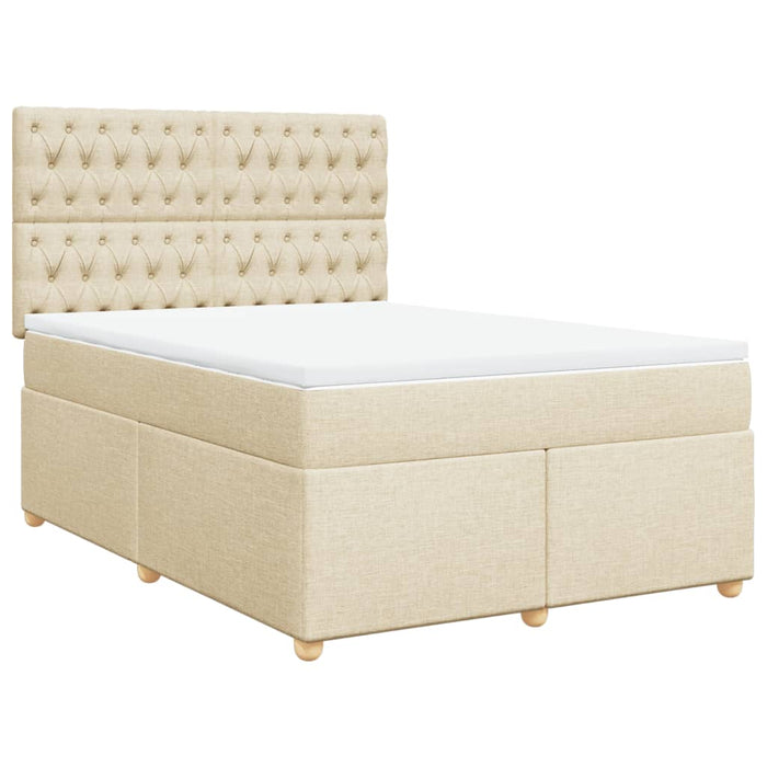 Pat continental cu saltea, crem, 140x200 cm, material textil - WALTI WALTI