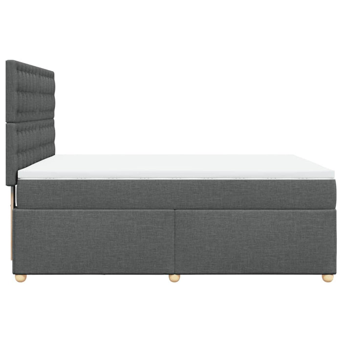 Pat box spring cu saltea, gri închis, 140x200 cm, textil - WALTI WALTI