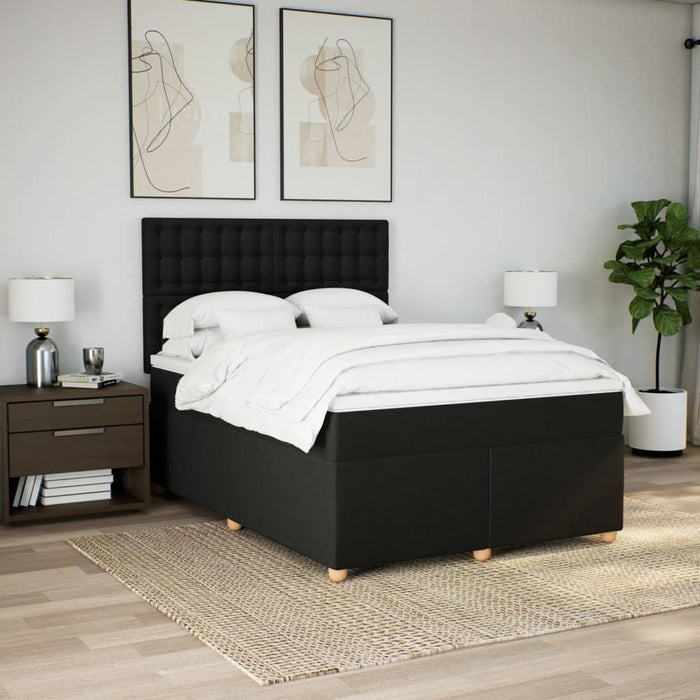 Pat box spring cu saltea, negru, 140x200 cm, textil - WALTI WALTI