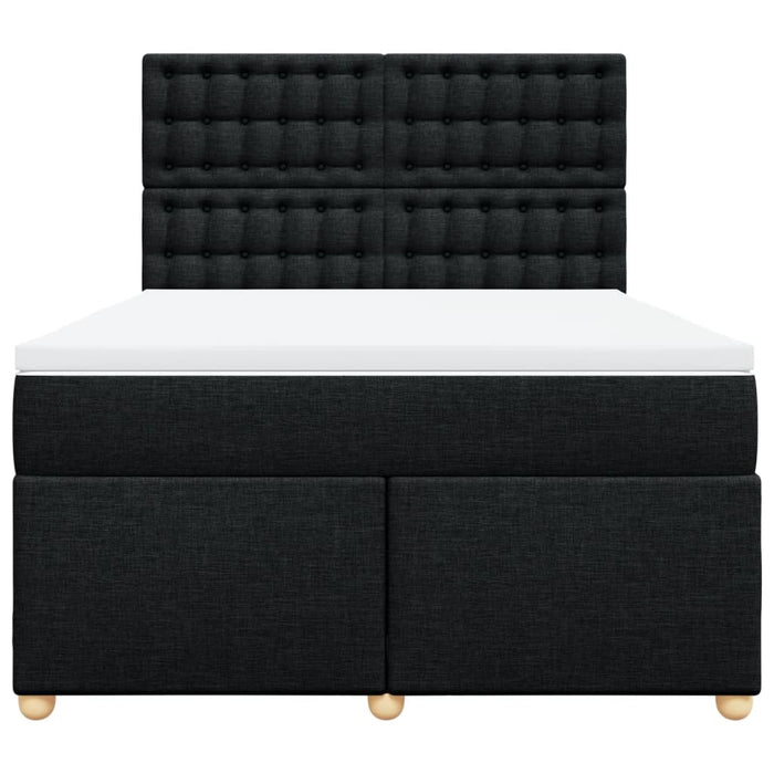 Pat box spring cu saltea, negru, 140x200 cm, textil - WALTI WALTI