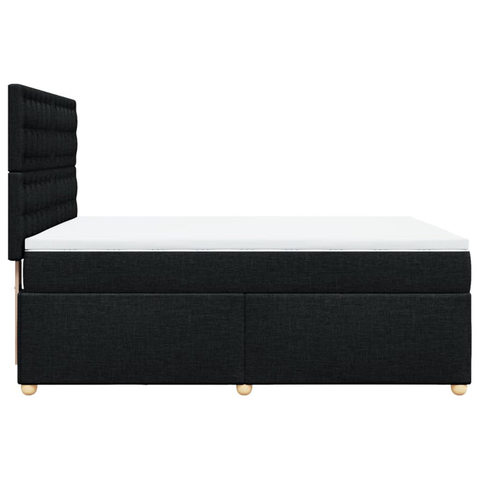 Pat box spring cu saltea, negru, 140x200 cm, textil - WALTI WALTI