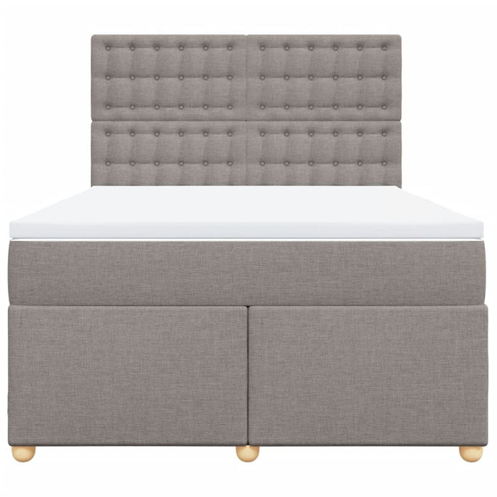 Pat continental cu saltea gri taupe 140x200 cm material textil - WALTI WALTI