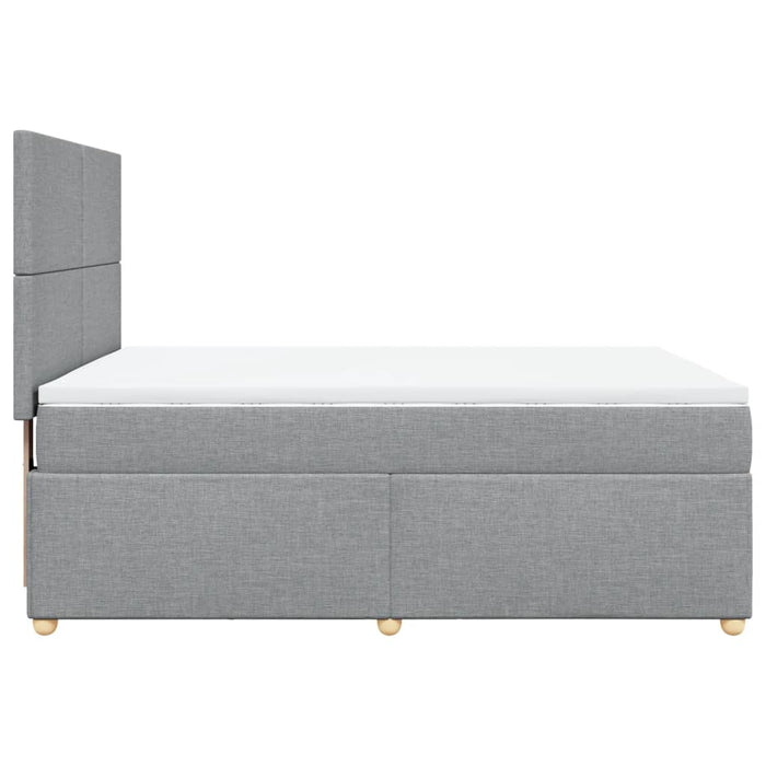 Pat continental cu saltea, gri deschis, 160x200 cm, textil - WALTI WALTI