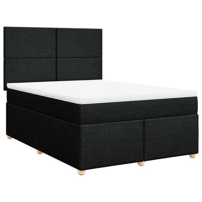 Pat box spring cu saltea, negru, 160x200 cm, textil - WALTI WALTI