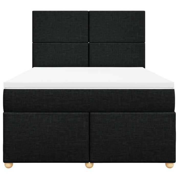 Pat box spring cu saltea, negru, 160x200 cm, textil - WALTI WALTI