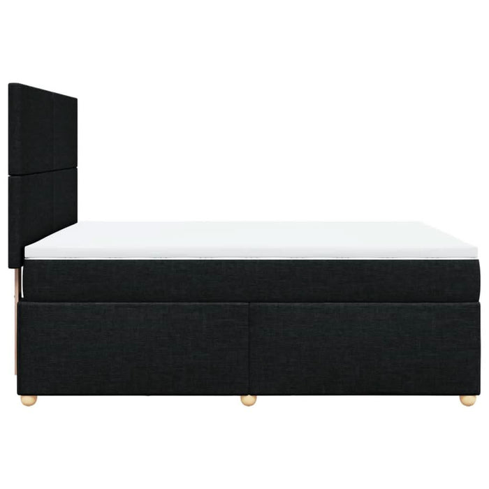 Pat box spring cu saltea, negru, 160x200 cm, textil - WALTI WALTI