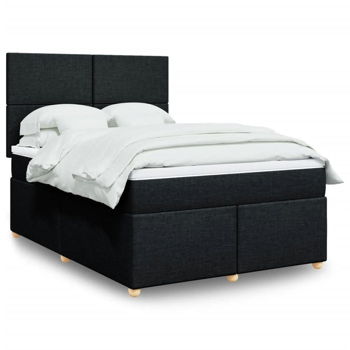 Pat box spring cu saltea, negru, 160x200 cm, textil - WALTI WALTI