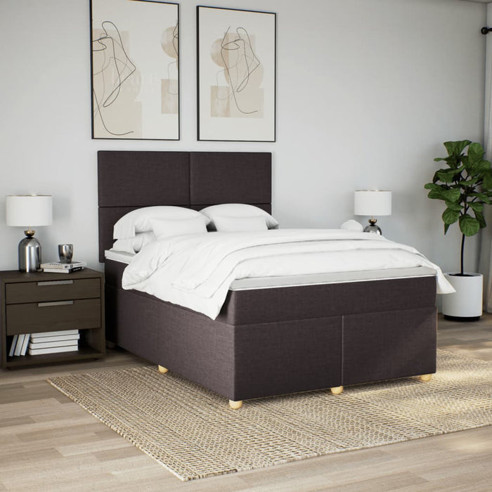 Pat box spring cu saltea, maro închis, 160x200 cm, textil - WALTI WALTI