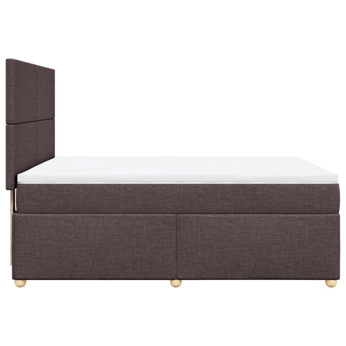 Pat box spring cu saltea, maro închis, 160x200 cm, textil - WALTI WALTI