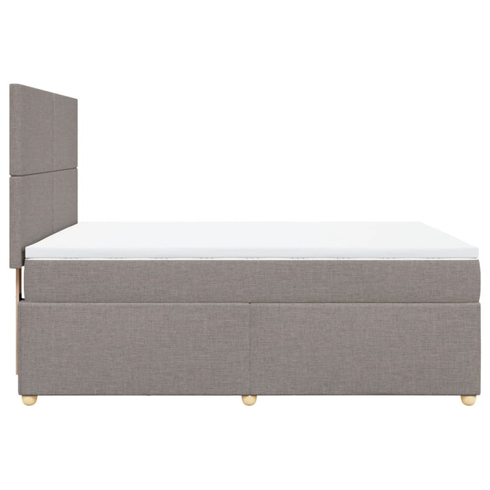 Pat box spring cu saltea, gri taupe, 160x200 cm material textil - WALTI WALTI