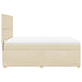 Pat box spring cu saltea, crem, 160x200 cm, material textil - WALTI WALTI