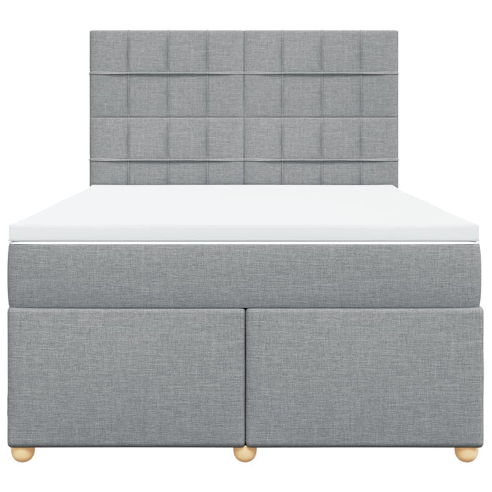 Pat continental cu saltea, gri deschis, 160x200 cm, textil - WALTI WALTI