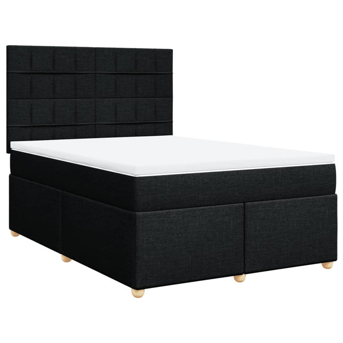 Pat box spring cu saltea, negru, 160x200 cm, textil - WALTI WALTI