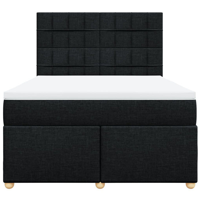 Pat box spring cu saltea, negru, 160x200 cm, textil - WALTI WALTI