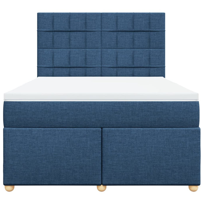 Pat continental cu saltea, albastru, 160x200cm, material textil - WALTI WALTI