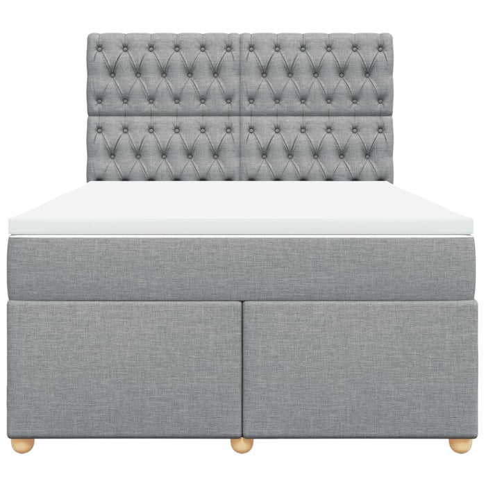 Pat continental cu saltea, gri deschis, 160x200 cm, textil - WALTI WALTI