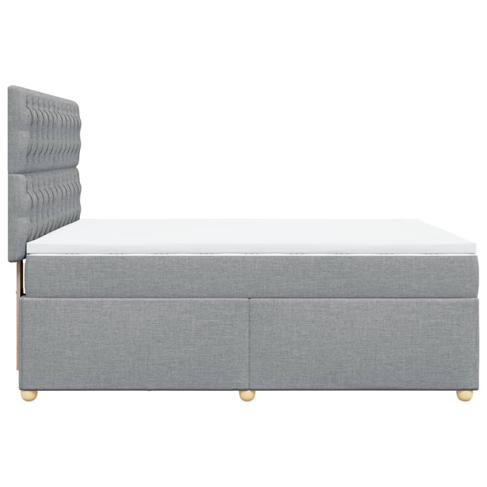 Pat continental cu saltea, gri deschis, 160x200 cm, textil - WALTI WALTI