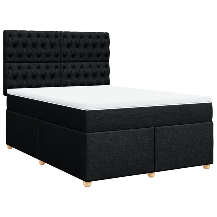 Pat box spring cu saltea, negru, 160x200 cm, textil - WALTI WALTI