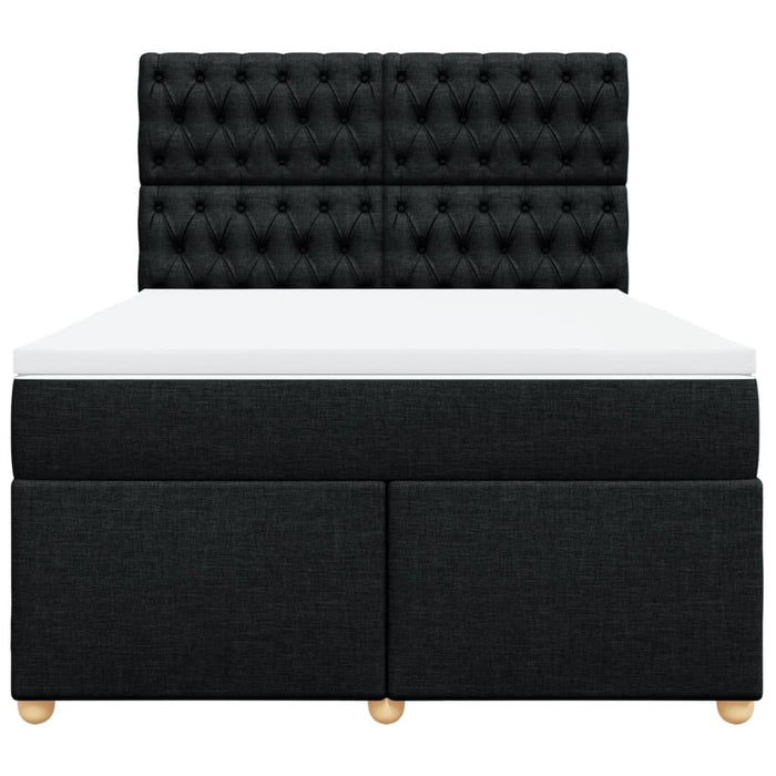 Pat box spring cu saltea, negru, 160x200 cm, textil - WALTI WALTI