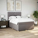 Pat box spring cu saltea, gri taupe, 160x200 cm material textil - WALTI WALTI