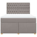 Pat box spring cu saltea, gri taupe, 160x200 cm material textil - WALTI WALTI