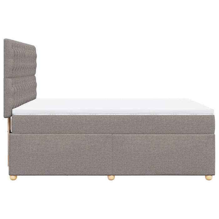 Pat box spring cu saltea, gri taupe, 160x200 cm material textil - WALTI WALTI