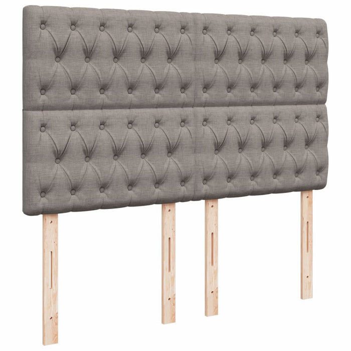 Pat box spring cu saltea, gri taupe, 160x200 cm material textil - WALTI WALTI