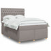 Pat box spring cu saltea, gri taupe, 160x200 cm material textil - WALTI WALTI