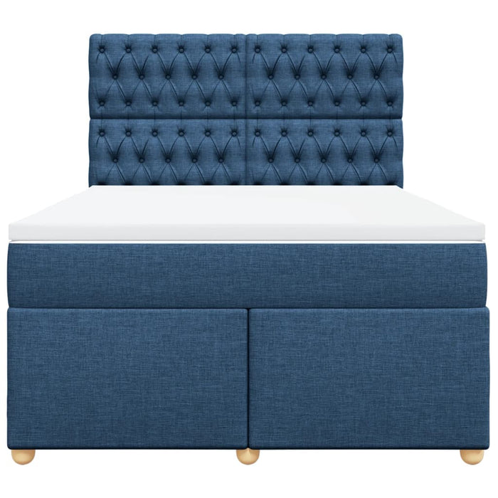 Pat continental cu saltea, albastru, 160x200cm, material textil - WALTI WALTI