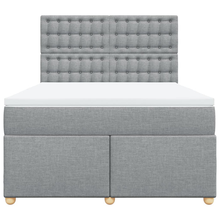 Pat continental cu saltea, gri deschis, 160x200 cm, textil - WALTI WALTI