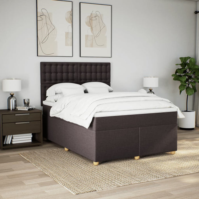 Pat box spring cu saltea, maro închis, 160x200 cm, textil - WALTI WALTI