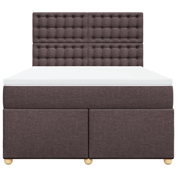 Pat box spring cu saltea, maro închis, 160x200 cm, textil - WALTI WALTI