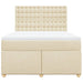 Pat box spring cu saltea, crem, 160x200 cm, material textil - WALTI WALTI