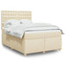 Pat box spring cu saltea, crem, 160x200 cm, material textil - WALTI WALTI