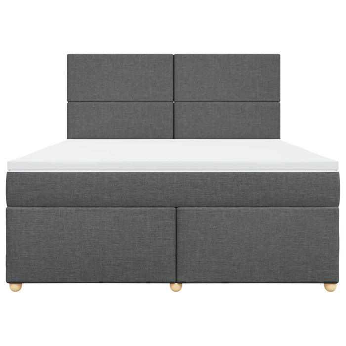 Pat box spring cu saltea, gri închis, 180x200 cm, textil - WALTI WALTI