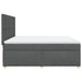 Pat box spring cu saltea, gri închis, 180x200 cm, textil - WALTI WALTI