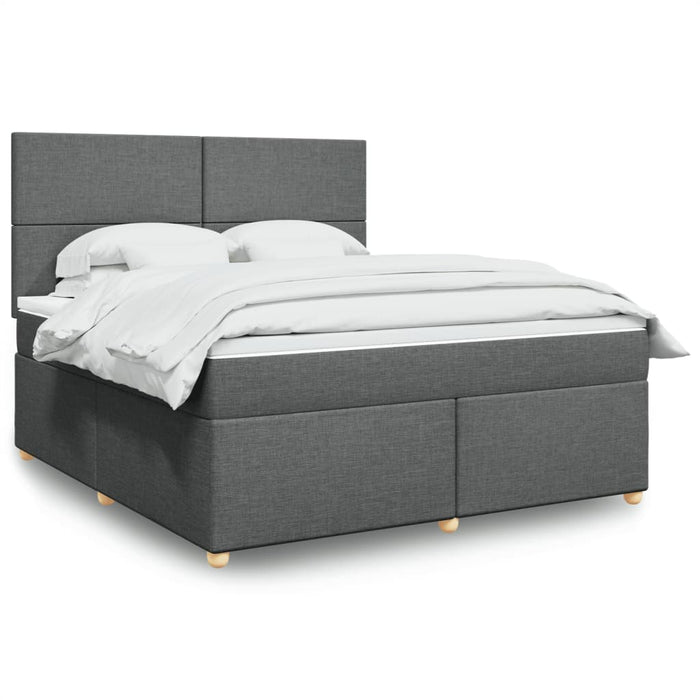 Pat box spring cu saltea, gri închis, 180x200 cm, textil - WALTI WALTI