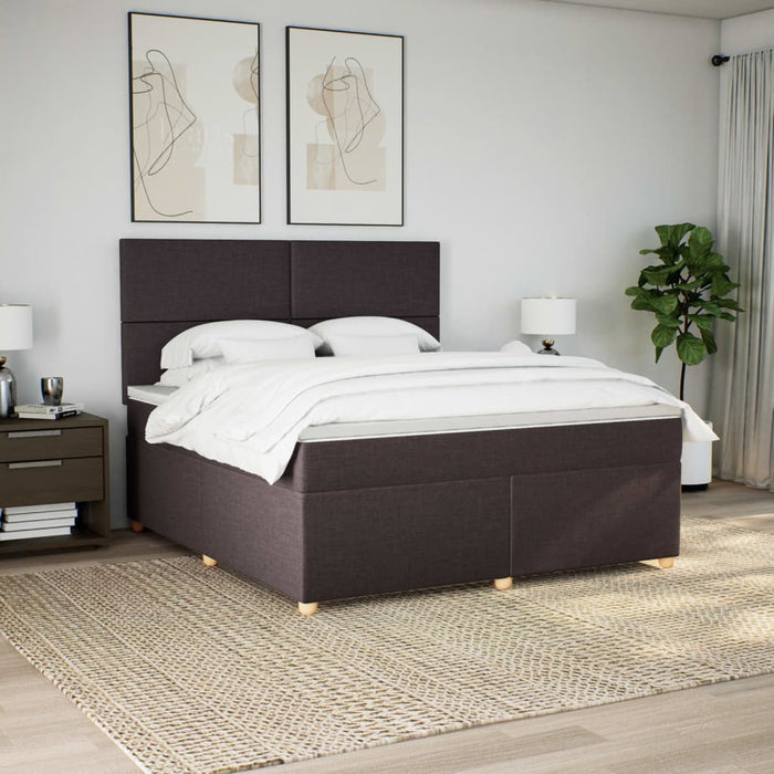 Pat continental cu saltea maro închis 180x200cm material textil - WALTI WALTI