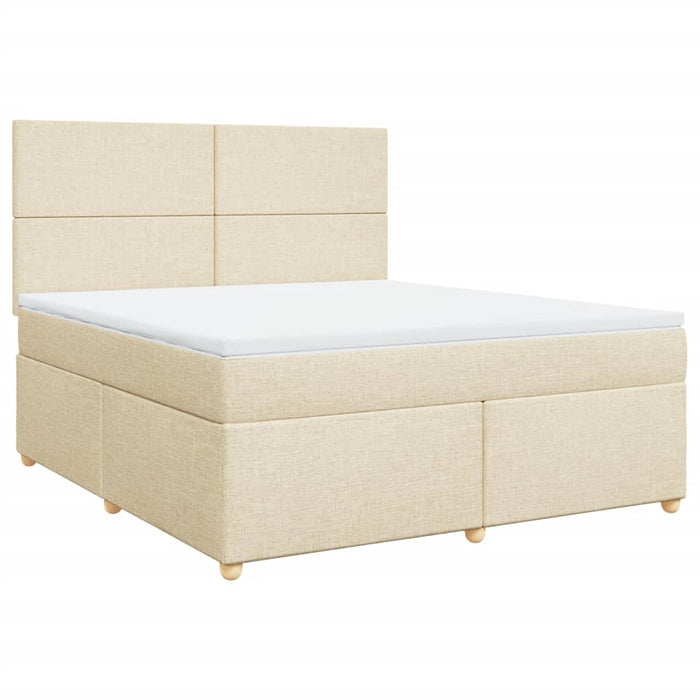 Pat continental cu saltea, crem, 180x200 cm, textil WALTI