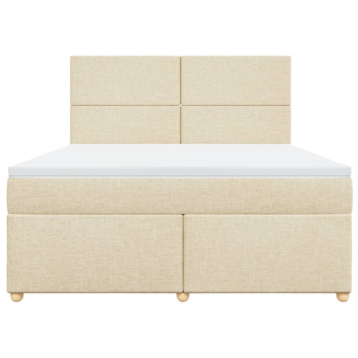 Pat continental cu saltea, crem, 180x200 cm, textil WALTI