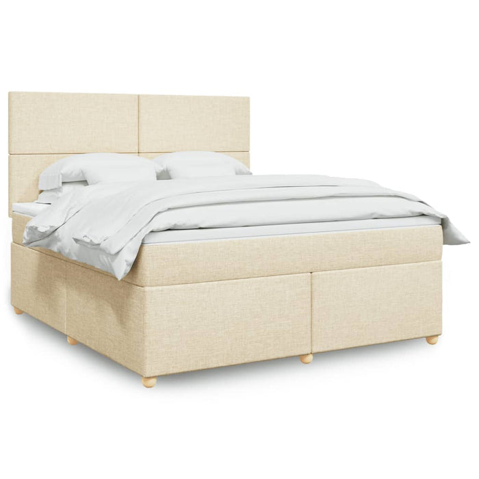 Pat continental cu saltea, crem, 180x200 cm, textil WALTI