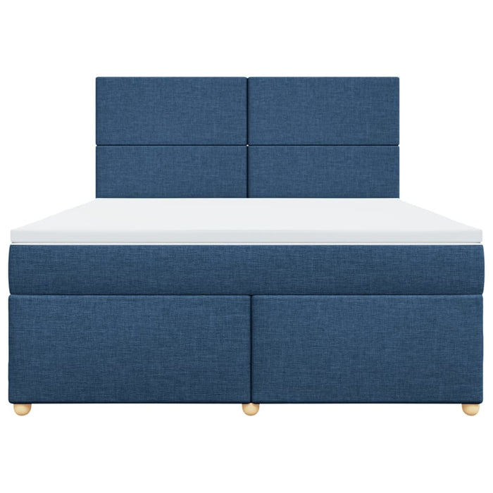 Pat box spring cu saltea, albastru, 180x200 cm, material textil - WALTI WALTI