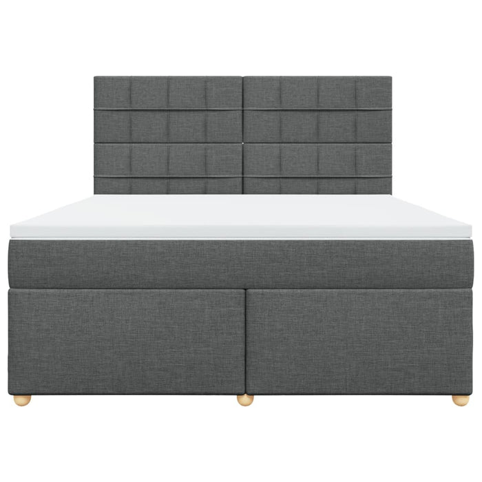 Pat box spring cu saltea, gri închis, 180x200 cm, textil - WALTI WALTI