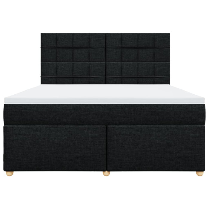 Pat box spring cu saltea, negru, 180x200 cm, catifea - WALTI WALTI