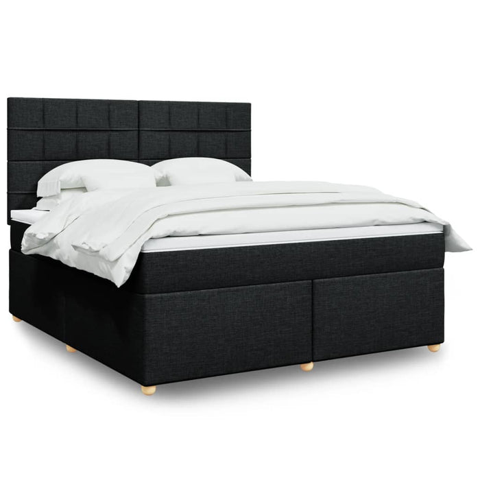 Pat box spring cu saltea, negru, 180x200 cm, catifea - WALTI WALTI