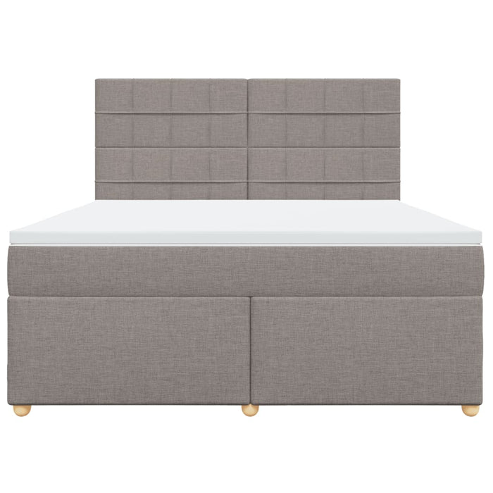 Pat continental cu saltea, gri taupe, 180x200 cm, textil - WALTI WALTI