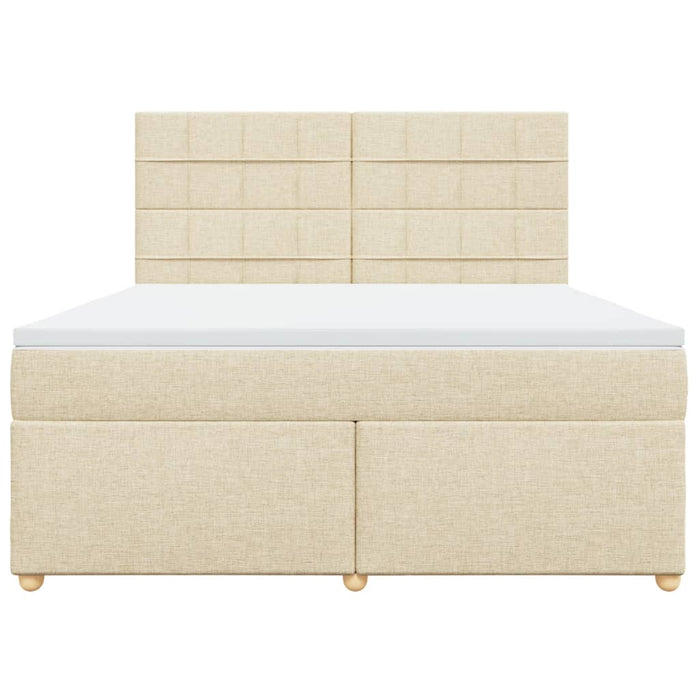 Pat continental cu saltea, crem, 180x200 cm, textil WALTI