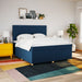 Pat box spring cu saltea, albastru, 180x200 cm, material textil - WALTI WALTI