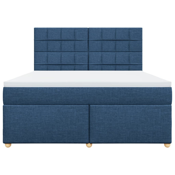 Pat box spring cu saltea, albastru, 180x200 cm, material textil - WALTI WALTI